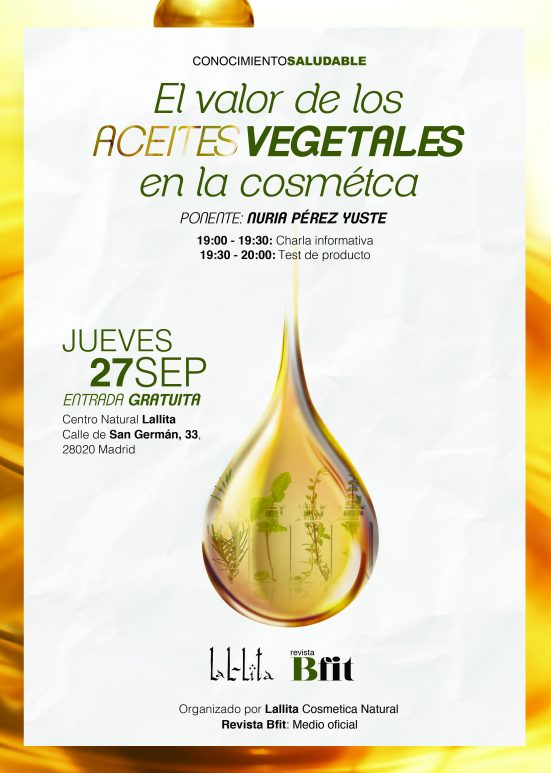 Taller Gratuito: El valor de los aceites vegetales en la cosmética
