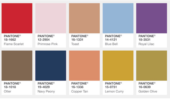 Pantone de otoño 2018 Pantone de otoño 2018