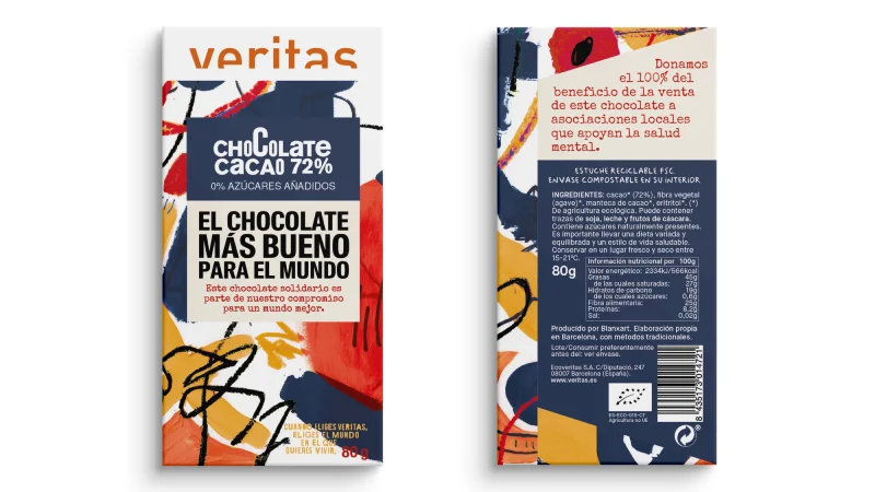 VERITAS LANZA UN NUEVO PRODUCTO SOLIDARIO: CHOCOLATE POR LA SALUD MENTAL tableta de chocolate