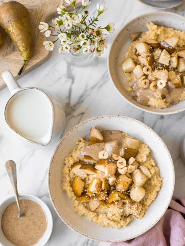 PAPILLA DE MIJO CON PERAS CALIENTES papilla de mijo CON PERA
